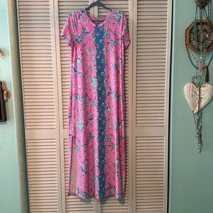 Lilly Pulitzer Pink/Blue XL Maxi Dress NWT